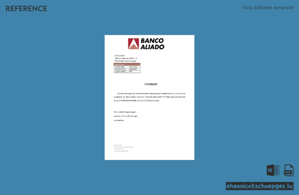 Panama Banco Aliado Schließungsreferenzbeispiel Vorschau